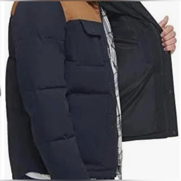 Levi's  Woodsman Men's Navy and Brown Puffer Jacket - Picture 7 of 16